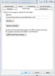 It used to put itself in the correct place alphabetically after i shut down and restarted the computer but it doesn't do that anymore. Folder Home Pages And Web Views Managing Folders In Outlook 2007 Informit