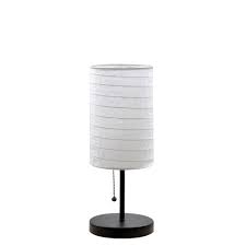 A Street 15 In Black Metal Stick Table Lamp With Rice Paper Shade Table Lamp Lamp Contemporary Table Lamps