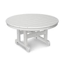 Polywood White 36 In Round Outdoor Patio Coffee Table Rct236wh The Home Depot In 2020 Polywood Furniture Casual Outdoor Furniture Round Copper Coffee Table