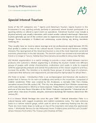 An example of a business tourist would be a salesman who travels to another city to attend a trade 12. Special Interest Tourism Phdessay Com
