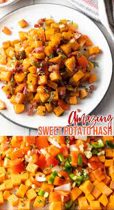 An Easy Recipe For Sweet Potato Hash Browns A K A Potatoes O Brien That Features Flavorful Sweet In 2021 Sweet Potato Hash Sweet Potato Sweet Potato Breakfast Hash