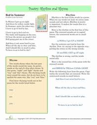 Rhythm And Rhyme In Poetry Worksheet Education Com Teaching Poetry Poetry Worksheets Poetry For Kids