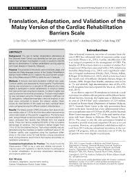 It would mean that chinese and indians will not be considered immigrants or outsiders despite being in this country before its independence. Pdf Translation Adaptation And Validation Of The Malay Version Of The Cardiac Rehabilitation Barriers Scale