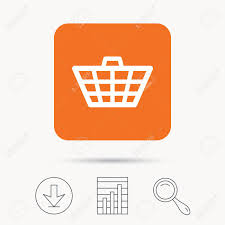 basket icon shopping cart symbol report chart download and