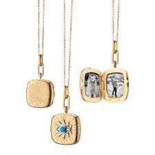 Protect" Evil Eye Gold Locket Necklace By Monica Rich Kosann