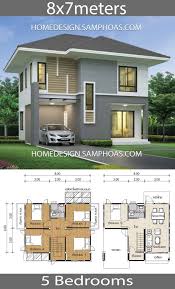 Small House Plans 7x8m With 5 Bedrooms Home Ideassearch 2 Storey House Design Architectural House Plans Small House Design Plans