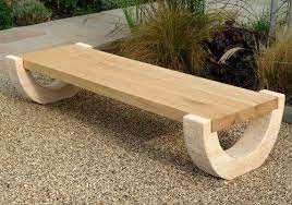 Try these easy ideas for diy outdoor garden benches to create the perfect spot to sit in your backyard. Ingarden Stone Garden Bench Curved Barley Gold Sandstone Legs With A Smooth Hardwood Seat By Ingarde Concrete Garden Bench Garden Bench Diy Stone Garden Bench