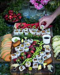 Fruit And Sushi Grazing Table By Anthea Rainbownourishments Instagram Photos And Videos Sushi Platter Food Grazing Tables