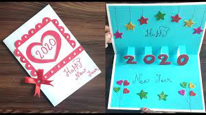 By doing this i can make sure that the design looks good on the card before i print! Diy Very Easy New Year Pop Up Greeting Cards How To Make New Year Card At Home Youtube