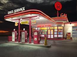 Gas Station Route66 At Day And Night 3d Model Ad Station Gas Model Night Petrol Station Old Gas Stations Gas Station