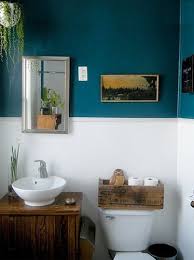 On The Bathroom Color Wheel Blue Moves From Periwinkle To Aqua Giving You A Wide Range Of Possibilitie Dark Blue Bathrooms Teal Bathroom Small Space Bathroom