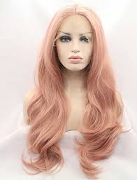K Ryssma Fashion Baby Pink Wigs Long Wavy Lace Front Wig Mixed Color Light Pink Synthetic Hair Natural Looking Half Hand Tied Heat Resistant Fiber 22 Inch Amazon Co Uk Beauty