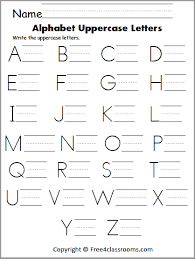 These handwriting worksheets include uppercase letters and lowercase letters of the alphabet is a fun way for preschool, kindergarten, or first . Free Uppercase Letter Writing Worksheet Free4classrooms