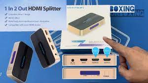 Vention dbabf 1 in 2 out vga splitter 1m black. Vention Hdmi Switcher 1 Input 2 Output 4k Hdmi Splitter Unboxing Indonesia Youtube