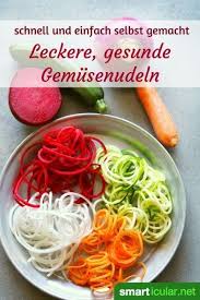 Gemusenudeln Selber Machen Die Gesunde Nudelalternative Spiralgemuse Rezepte Nudeln Mit Gemuse Rezept Gemusenudeln