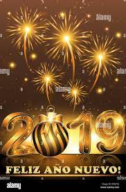 Wish You Happy New Year In Spanish Corporate Greeting Card For The New Year Celebration The Message Is Written In Spanish Text Translation Happy New Year Stock Photo Alamy