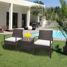 Enjoy free delivery over £40 to most of the uk, even for big stuff. 3pcs Garden Yard Rattan Wicker Furniture Table Chair Set Cushioned Outdoor Us Patio Garden Furniture Sets Home Garden Worldenergy Ae