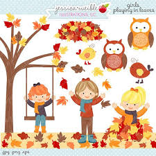 Girls Playing In Leaves Cute Digital Clipart Commercial Use Ok Autumn Clipart Autumn Girls Graphics Autumn Leaves Digital Art Clip Art Digital Clip Art Fall Clip Art
