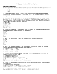 Algebra ii/trig unit 5 test review worksheet answer key. Ap Biology Genetics Unit Test Review