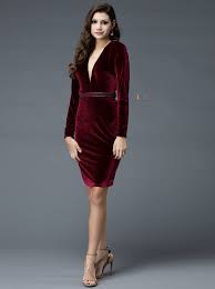 23 Stretch Velvet Dress Red Style 1779 Stretch Velvet Dress Dresses Colorful Dresses