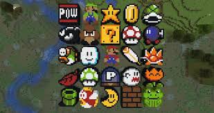 From super mario odyssey , the design of all the costume is here! Mario Characters Items Pixel Art Minecraft Map