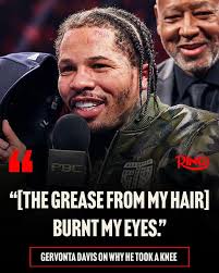 Gervonta "Tank" Davis blamed hair grease from his braids as the reason why  he took a voluntary knee in the 9th round against Lamont Roach.