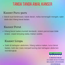 We did not find results for: Pusat Rawatan Kesihatan Al Ansar Health Melaka Hq Awas Tanda Tanda Awal Kanser Yang Perlu Kita Tahu