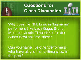 Which of the following artist was the first to perform in the halftime show in two different years? Super Bowl 52 Fun Facts Ppt Download