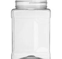 48 oz. Clear PET Plastic Square Grip Jar, 89mm 89-400, 67.5 grams