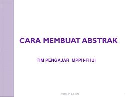 Qualitative, quantitative, and mix method. Cara Membuat Abstrak Tim Pengajar Mpph Fhui Rabu 04 Juli Ppt Download