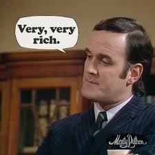 Fun fact about this sketch: When Mr. Ford (played by Terry Jones) falls  down the trap door a man can be seen underneath the set... #MontyPython  #MerchantBanker #Charity #FlyingCircus #JohnCleese #TV #Comedy