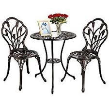 Yaheetech 3 Pcs Patio Set Tulip Design Setting Cast Bistro Table Chair Outdoor Patio Furniture Aluminum Antique Bronze Price December 2020 Metal Outdoor Table Outdoor Tables And Chairs Outdoor Patio Table