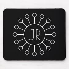 Black And White Mouse Logo Cool Vintage Logo Style Monogram Black Amp White Mouse Pad Pattern Sample Design Template Diy Cyo Customize Vintage Logo Monogram Fashion Logo