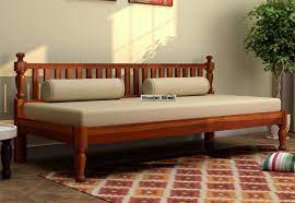 Buy Tauras Divan Honey Finish Online In India Wooden Street Wooden Sofa Designs Wooden Bed Design Bed Furniture Design