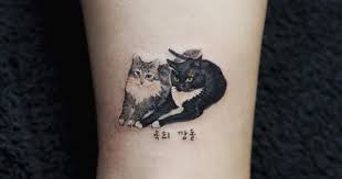 Weird How These Look Like My Two Cats Animal Tattoos For Women Cat Tattoo Designs Cat Tattoo Small
