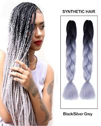 Attach synthetic hair to root of natural hair. 24 X Pression Braiding Hair Ombre Crochet Jumbo Box Braids Synthetic Hair Extensions