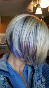 Purple Peak A Boo Lowlights Http Bargain Toptrendspint Blackjumpsuitoutfit Tk Short Blonde Hair Peekaboo Hair Short Hair Styles
