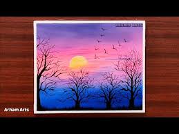 Especially acrylic paints are great art supplies for here are some very simple acrylic painting ideas for beginners that would upgrade the craftsman in you. Sunrise Landscape Painting Step By Step Painting Tutorial For Beginners Acrylic Painting 14 Painting With Oil Paints