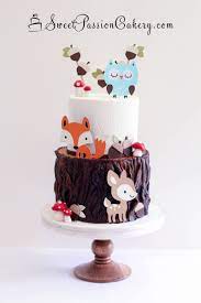 Woodland Animals Cake Baby Shower Drip Cake Animal Cake Animal Baby Shower Theme