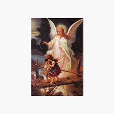 Check spelling or type a new query. Guardian Angel Watching Over The Children Crossing The Bridge Religious Vintage Catholic Gift Art Board Print By Tanabe Redbubble