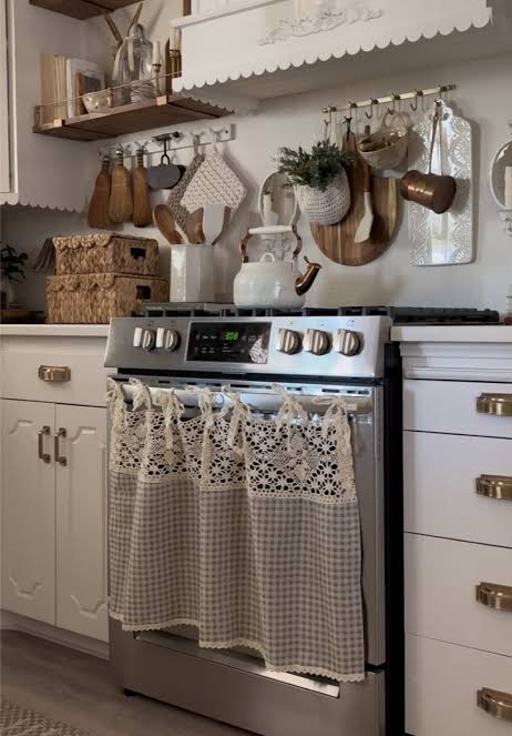 Cute Oven Curtain for Cottage core Kitchen Decor