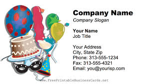 Check spelling or type a new query. Party Supplies Business Card