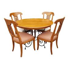 Ethan Allen Legacy Collection Maple Table W Wrought Iron Base 4 Side Chairs C1990s In 2020 Maple Tables Side Chairs Round Dining Room