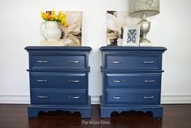 Two Bassett Dark Blue Nightstands With New Silver Handles Matching Dresser Available No Shabby Chic Dresser Blue Furniture Living Room Blue Bedroom Furniture