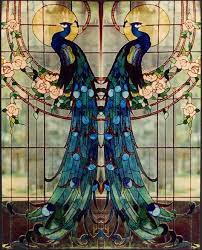 How Pretty Is This I Now Want This As A French Door Style Window In The Bathroom Right Next To The Claw Foot Tub Peacock Art Stained Glass Art Sea Glass Art