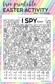 Free Printable I Spy Easter Activity Paper Trail Design In 2020 Easter Printables Free Easter Activities For Kids Printable Easter Activities
