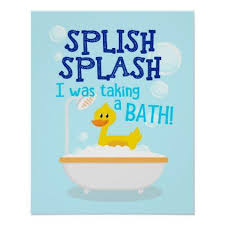 Splish Splash I Was Taking A Bath Bathroom Poster Zazzle Com In 2020 Splish Splash Bathroom Posters Kid Bathroom Decor
