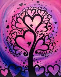 Heart Tree Painting As Cute As Can Be Valentines Art Cross Paintings Tree Painting