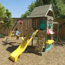 Hampton Wooden Swing Set In 2020 Wooden Swing Set Backyard Playground Swing Set