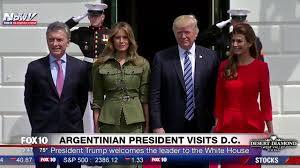 Mauricio macri will on thursday be sworn in as argentina's new president. Fnn President Trump Melania Welcome Argentina President Mauricio Macri And Wife To White House Youtube
